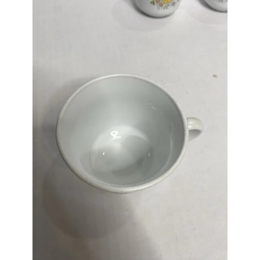 Corning Ware Corelle Spring Meadow Pattern Coffee/Tea Cups Set of 4